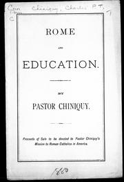 Cover of: Rome and education