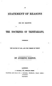 Cover image for A Statement of Reasons for Not Believing the Doctrines of Trinitarians