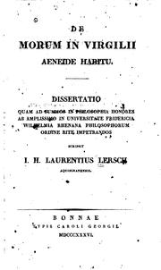 Cover of: De morum in Virgilii Aeneide habitu