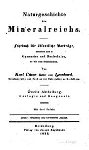 Cover of: Naturgeschichte des Mineralreichs: Lehrbuch für öffentliche Vorträge ..