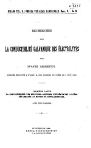 Cover of: Recherches sur la conductibilité galvanique des électrolytes