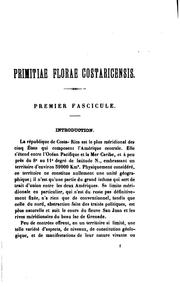 Cover of: Primitiae florae costaricensis