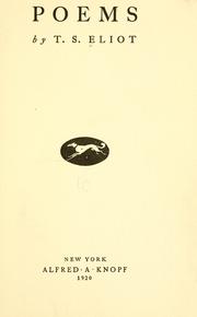 Cover of: Poems