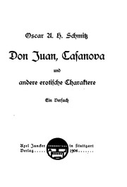 Cover of: Don Juan, Casanova und andere erotsiche Charaktere: Ein Versuch
