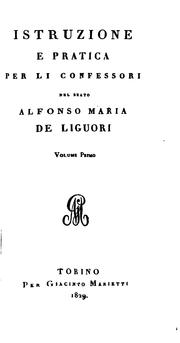 Cover of: Istruzione e pratica per li confessori