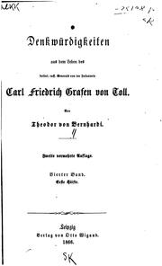 Cover of: Denkwürdigkeiten aus dem Leben des Kaiserl. Russ. Generals von der Infantrie Carl Friedrich ..