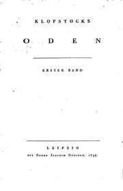 Cover of: Klopstocks Oden