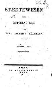 Cover of: Staedtewesen des Mittelalters