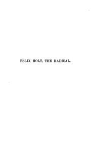 Cover of: Felix Holt, the radical