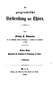 Cover of: Die geographische Verbreitung der Thiere