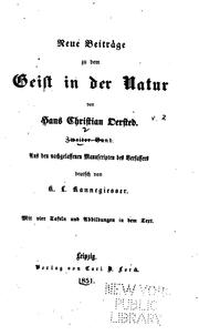 Cover of: Neue Beiträge zu dem Geist in der Natur