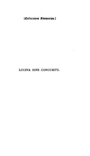 Cover of: Lucina sine concubitu c.2