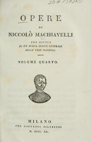 Cover of: Opere di Niccolò Machiavelli
