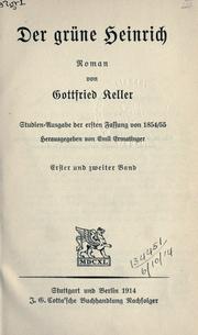 Cover of: Der grüne Heinrich