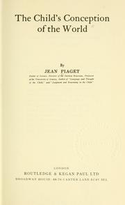 Cover of: Représentation du monde chez l'enfant