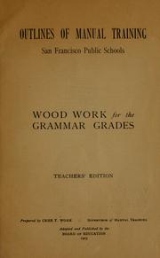 Cover of: Outlines of manual training