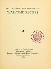 Cover of: Two hundred and seventy-five war-time recipes