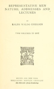 Representative men by Ralph Waldo Emerson