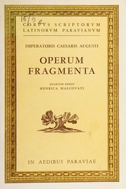 Cover of: Operum fragmenta