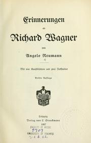 Cover of: Erinnerungen an Richard Wagner