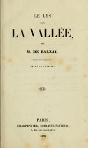 Cover of: Le lys dans la vallée