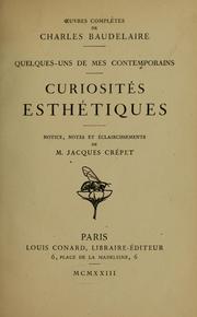 Cover of: Curiosités esthétiques