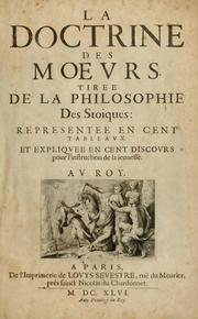 Cover of: La doctrine des moeurs