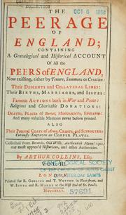 Cover of: The peerage of England