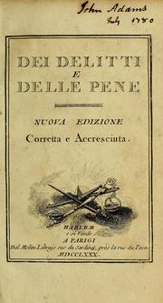 Cover of: Dei delitte e delle pene