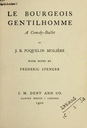 Cover of: Le bourgeois gentilhomme
