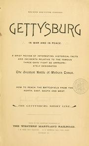 Cover of: Gettysburg in war and in peace