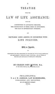 Cover of: A treatise upon the law of life assurance