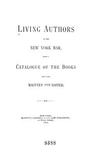Cover image for Living Authors of the New York Bar