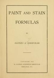 Cover of: Paint and stain formulas