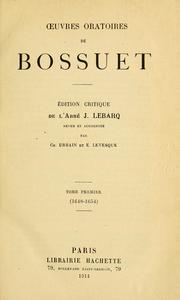 Cover of: Œuvres oratoires de Bossuet