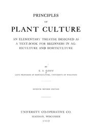 Cover of: Principles of plant culture