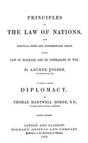 Cover of: Principles of the law of nations