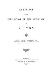 Cover image for Ramblings in the Elucidation of the Autograph of Milton