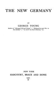 Cover of: The New Germany
