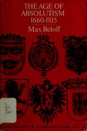 Cover of: The age of absolutism, 1660-1815.