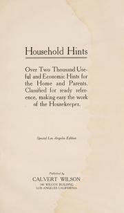 Cover of: Household hints ...