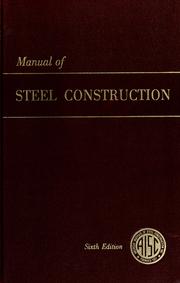 Cover of: Manual of steel construction.