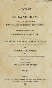 Cover of: The anatomy of melancholy