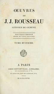 Cover of: Oeuvres de J.J. Rousseau citoyen de Genève