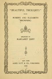 Cover of: "Beautiful thoughts" from Robert and Elizabeth Browning