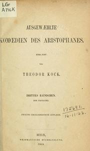 Cover of: Ausgewählte Komödien des Aristophanes