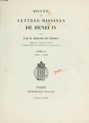 Cover of: Recueil des lettres missives