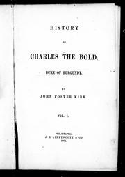 Cover image for History of Charles the Bold, Duke of Burgundy