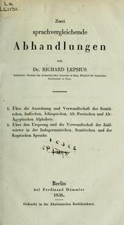 Cover of: Zwei sprachvergleichende Abhandlungen