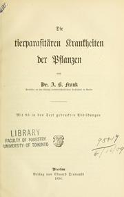 Cover of: Die Krankheiten der Pflanzen